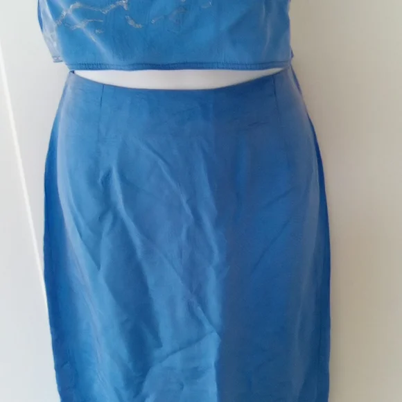 Vintage 90s Formal Maxi Skirt And Halter Top  Set - Picture 3 of 16